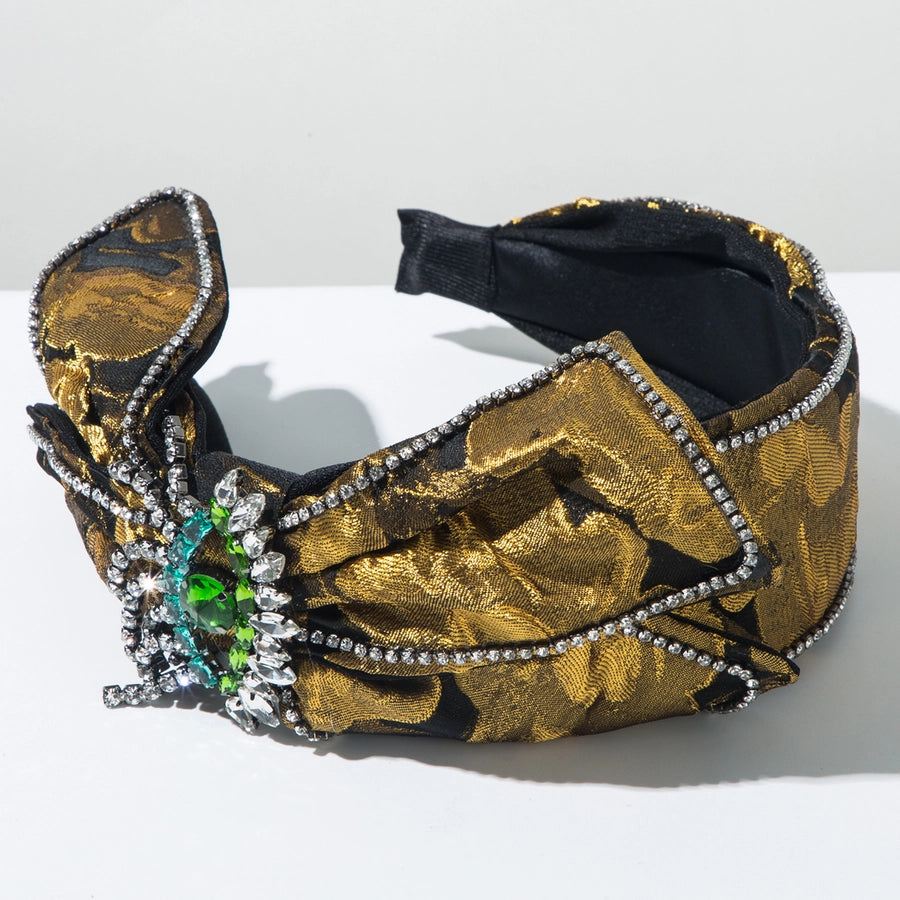 Women's Elegant Glam Luxurious Bow Knot Alloy Cloth Inlay Glass Hair Band