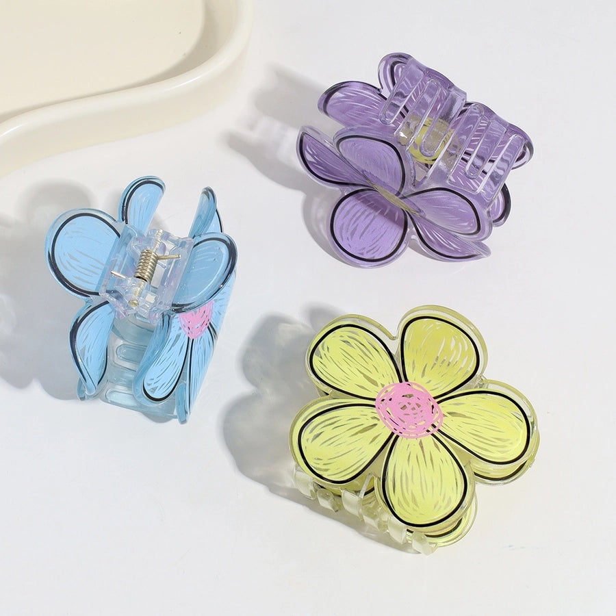 cartoon style cute flower arylic hair claws
