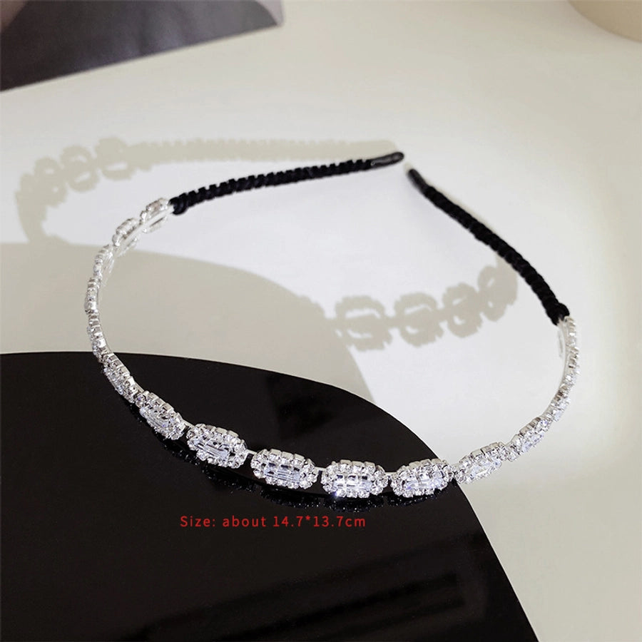 elegant simple style water droplets heart shape bow knot alloy inlay artificial rhinestones hair band