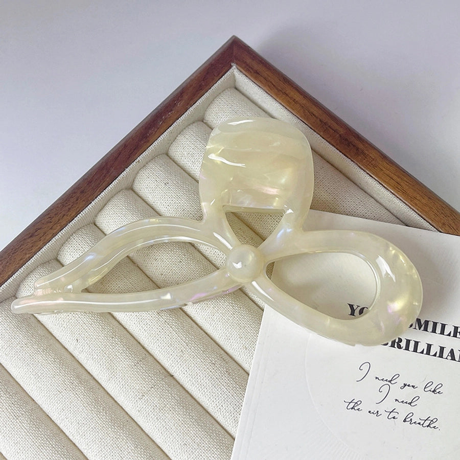Super Fairy ~ Three-dimensional Bow Acetic Acid Grab Clip Temperament Gentle Ribbon Hairpin Sweet Large Shark Clip Women's Hair Accessories