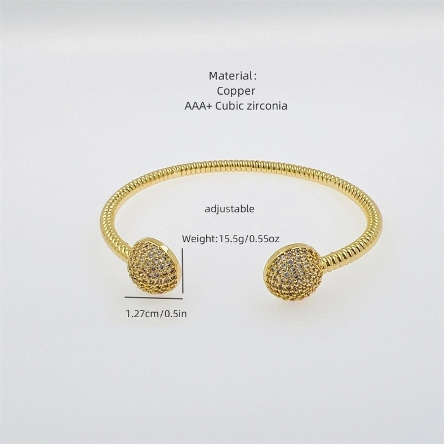 Multi-Style Copper Plating 18K Gold round Inlaid Full Rhinestone Zircon Bracelet Fashion High-End Suitable for Daily Wear Valentine's Day Gift