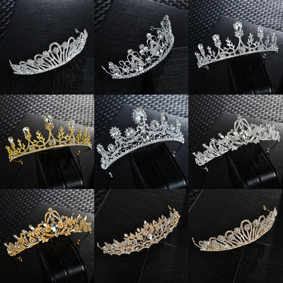 fashion crown alloy inlay zircon crown 1 piece