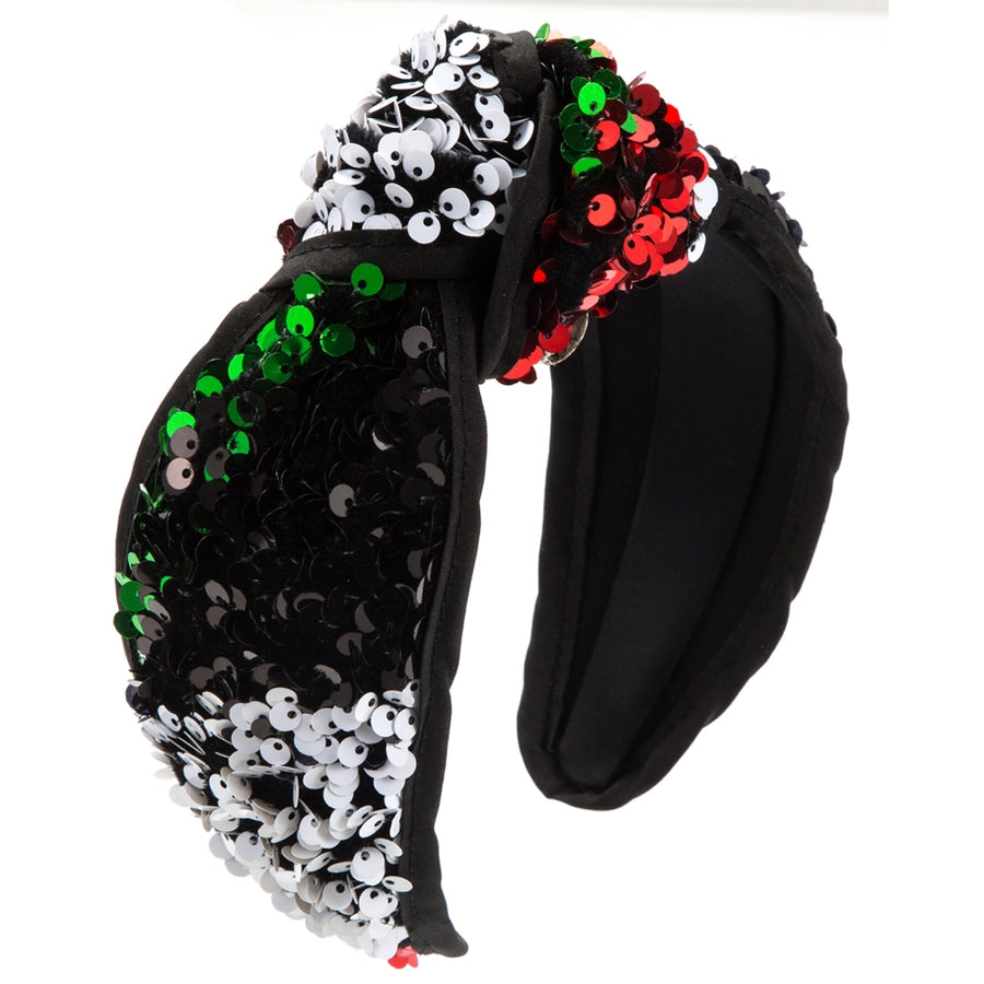 Women's Glam Hip-Hop Rock Color Block Sequin Alloy Cloth Hair Band