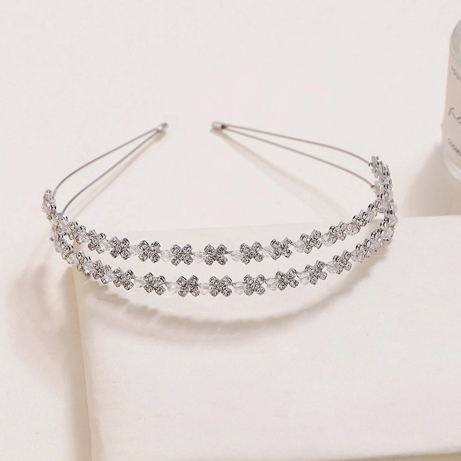 simple style bow knot alloy inlay rhinestones hair band