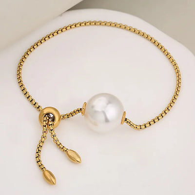 Casual Vacation Classic Style Cross Floral 304 Stainless Steel Imitation Pearl box chain Bracelets In Bulk