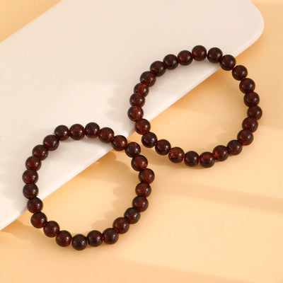 Fashion Simple Style Colored Glazing Bead Bracelet  Hot Sale Crystal Ice Broken Hot Flower Shining Beaded Stretch Bracelet 1 Pair