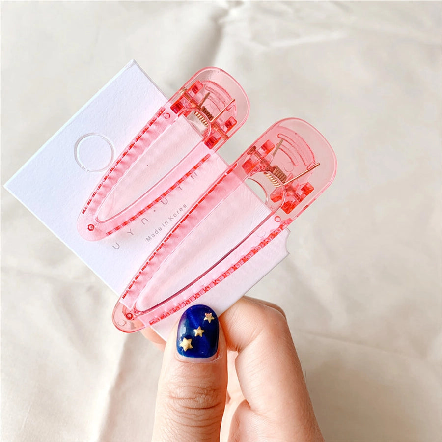 sweet solid color plastic resin transparent hair clip