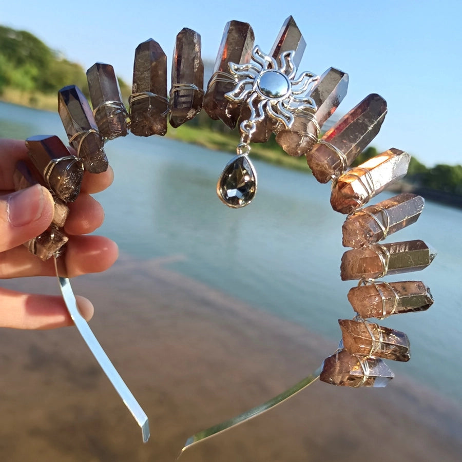 fashion geometric gem handmade plating hair band 1 piece