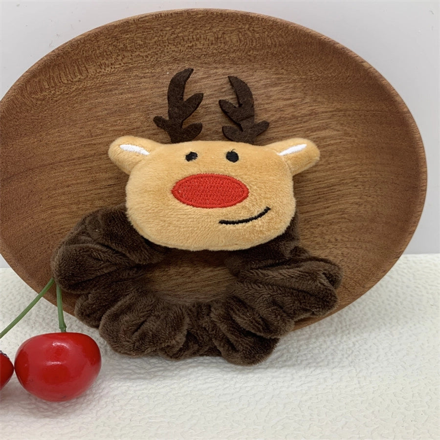 Christmas Cartoon Style Cute Women's Christmas Hat Christmas Tree Santa Claus Flannel Hair Tie