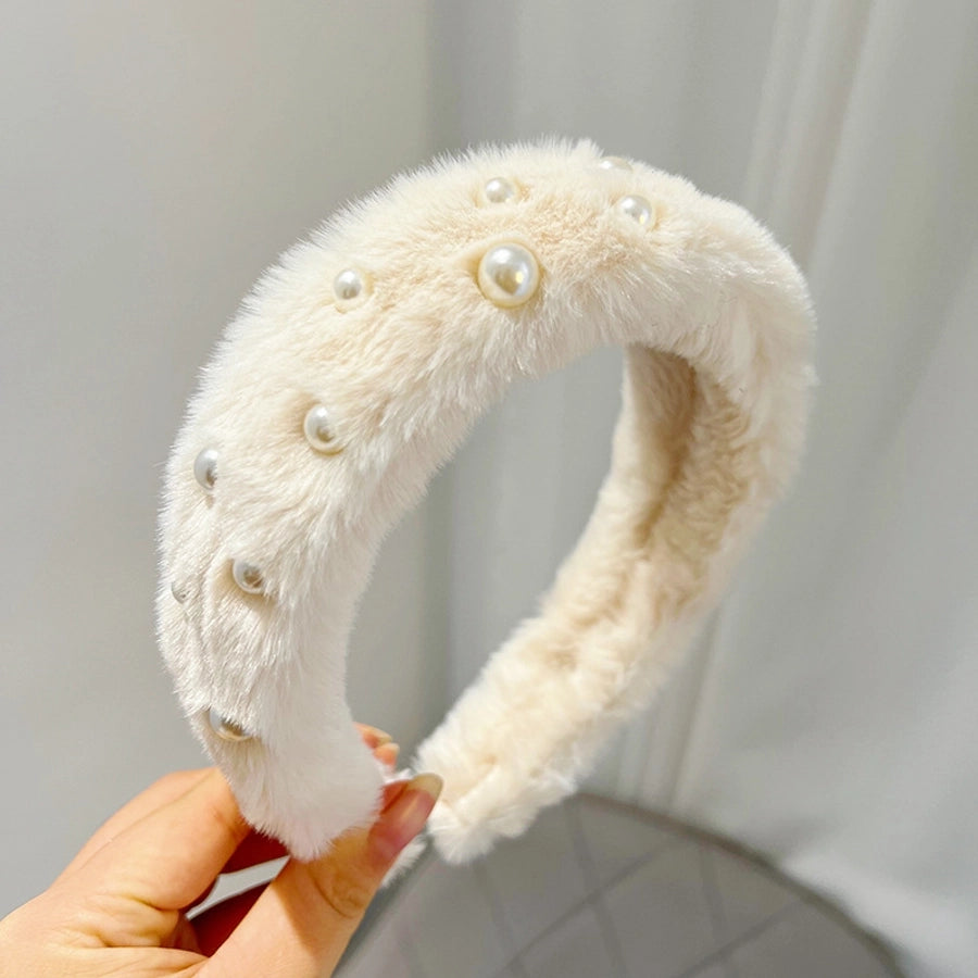 basic classic style solid color plush hair band