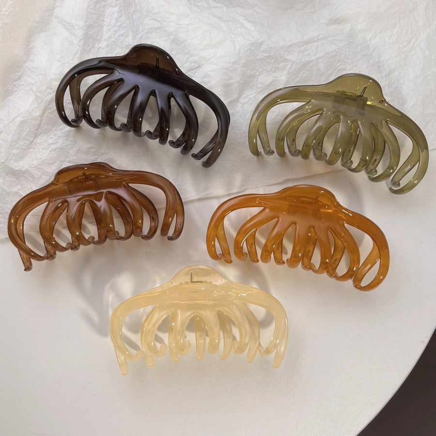 simple style solid color plastic resin hair claws
