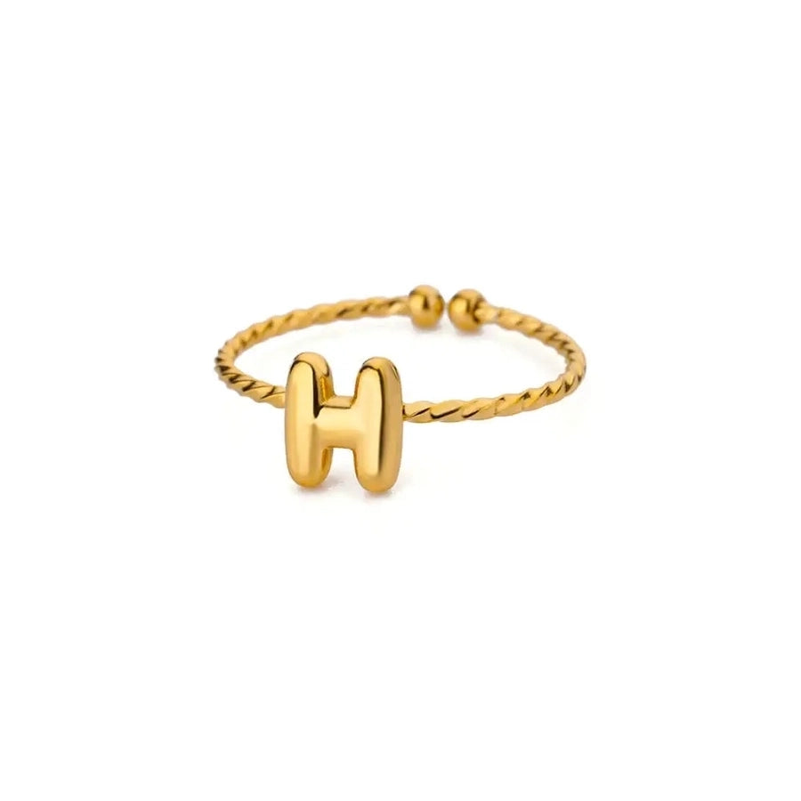 Jewelry Casual Simple Style Streetwear Letter 304 Stainless Steel 18K Gold Plated Open Rings