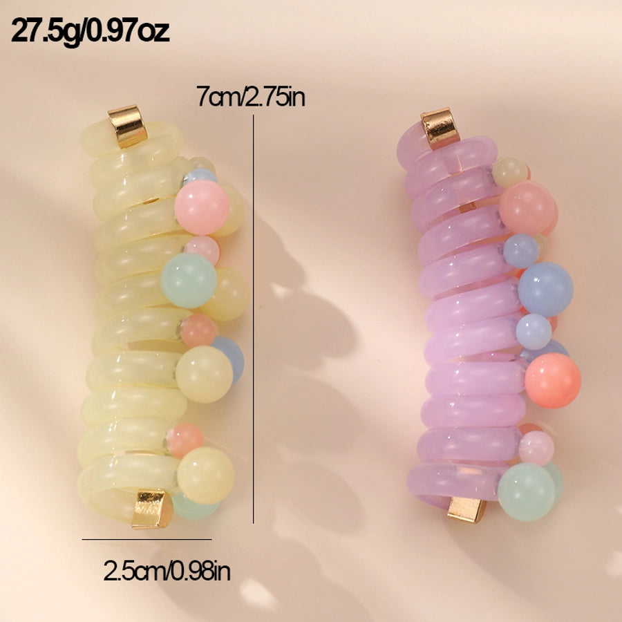 Women's Cute Sweet Round Plastic Hair Tie