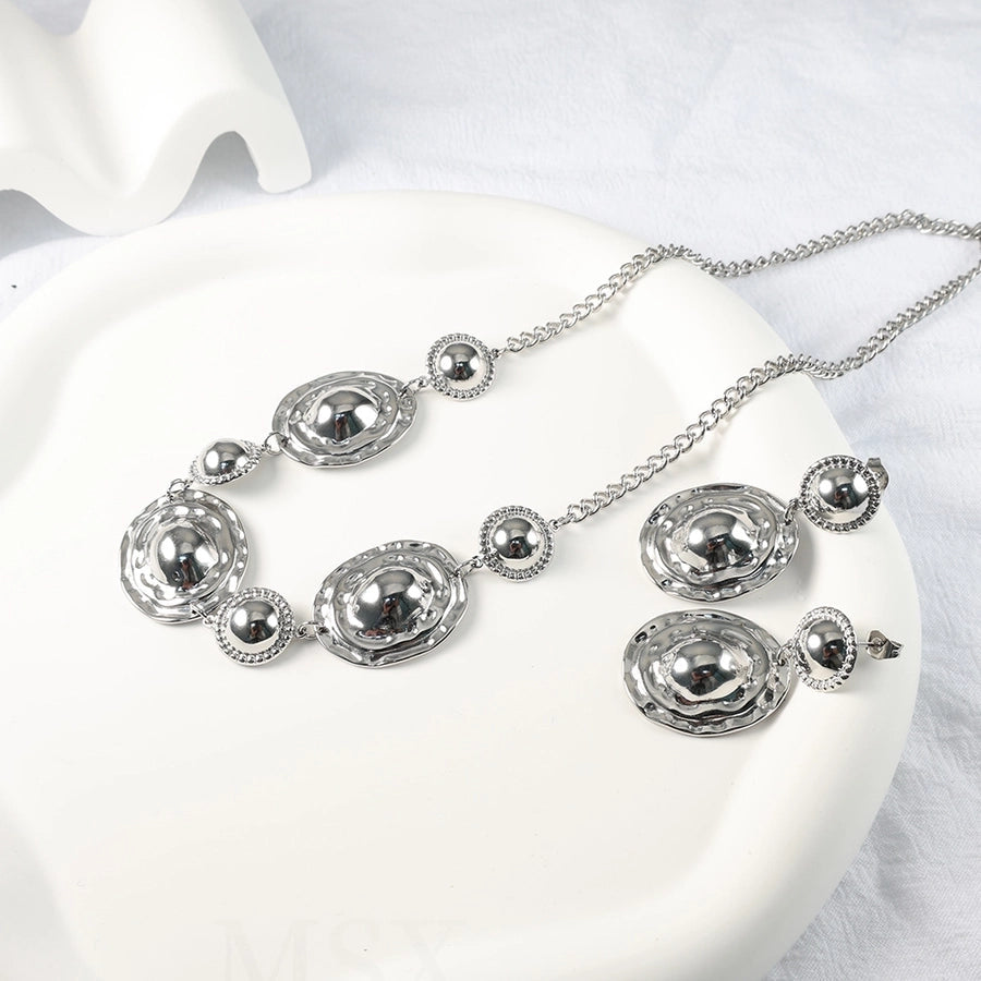 Jewelry Streetwear Geometric 304 Stainless Steel Plating Earrings Necklace