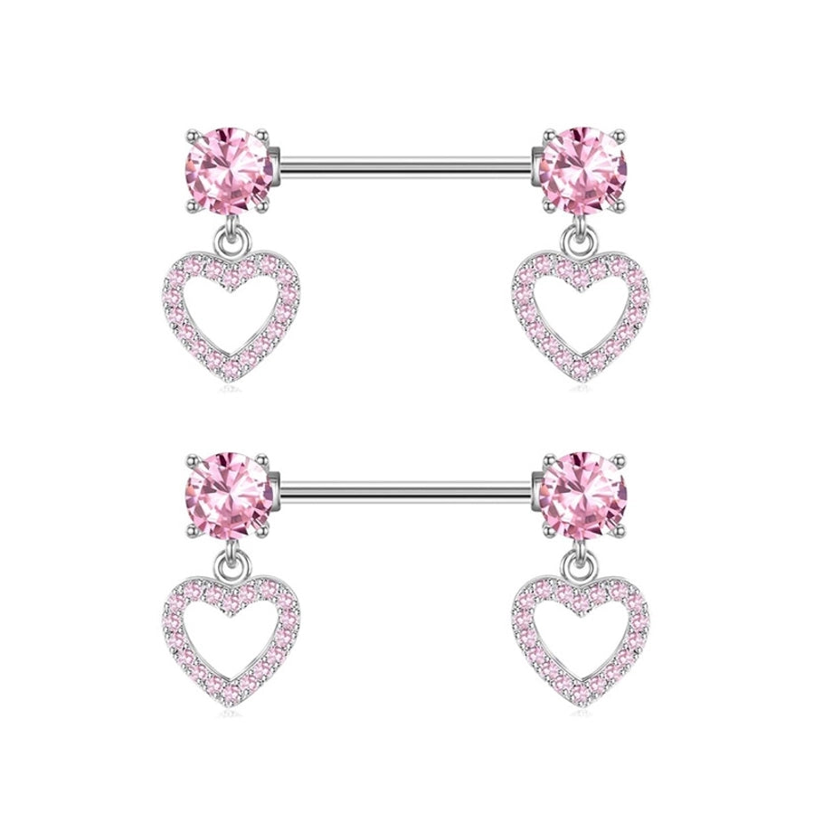 1 Piece 1 Set 1 Pair Belly Rings Simple Style Solid Color 304 Stainless Steel Inlay Rhinestones Belly Rings