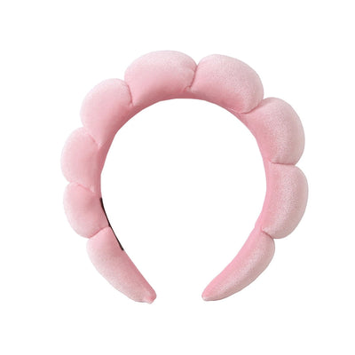 simple style color block towel velvet hair band