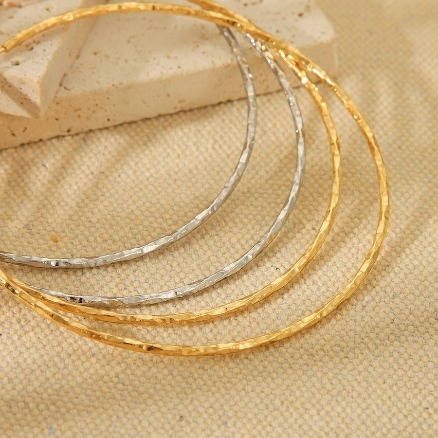1 Pair IG Style Exaggerated Circle Solid Color Plating 304 Stainless Steel 18K Gold Plated Earrings