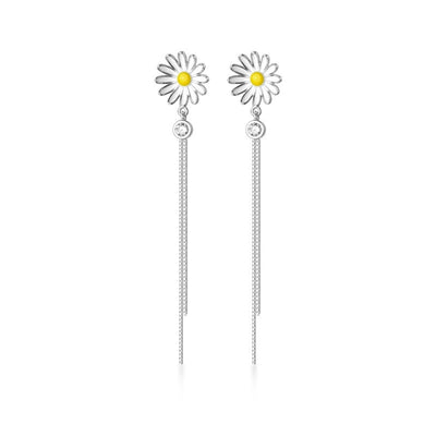 1 Pair Sweet Simple Style Daisy Plating Copper Drop Earrings