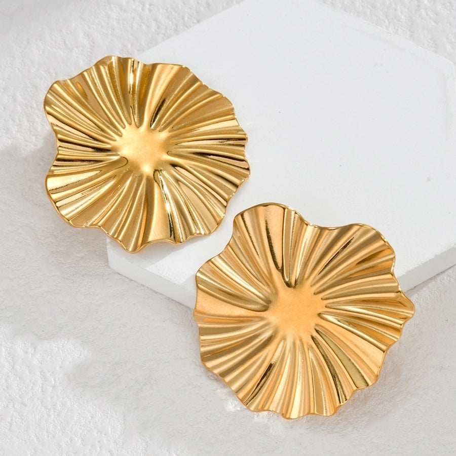 Jewelry Modern Style Classic Style Heart Shape Flower 304 Stainless Steel Plating Rings Earrings