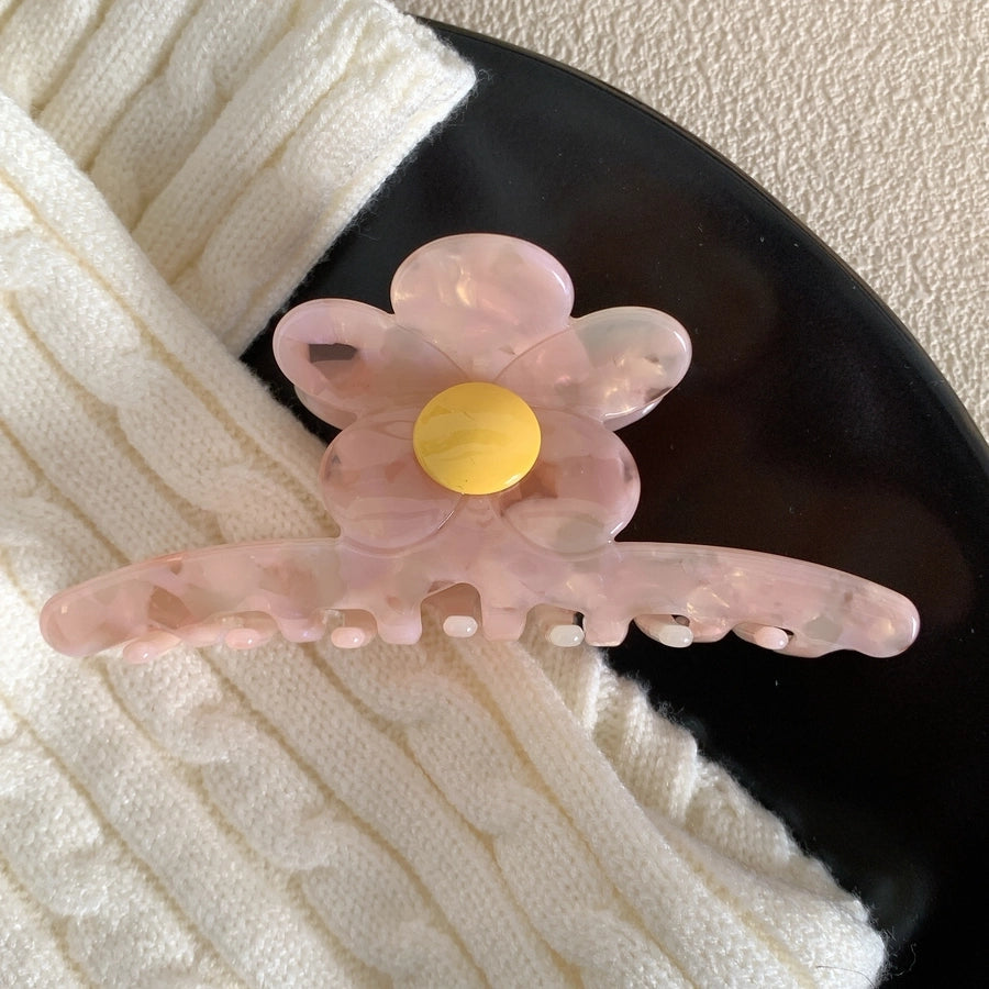 Women's Korean Style Flower Acetic acid sheets Hair Claws