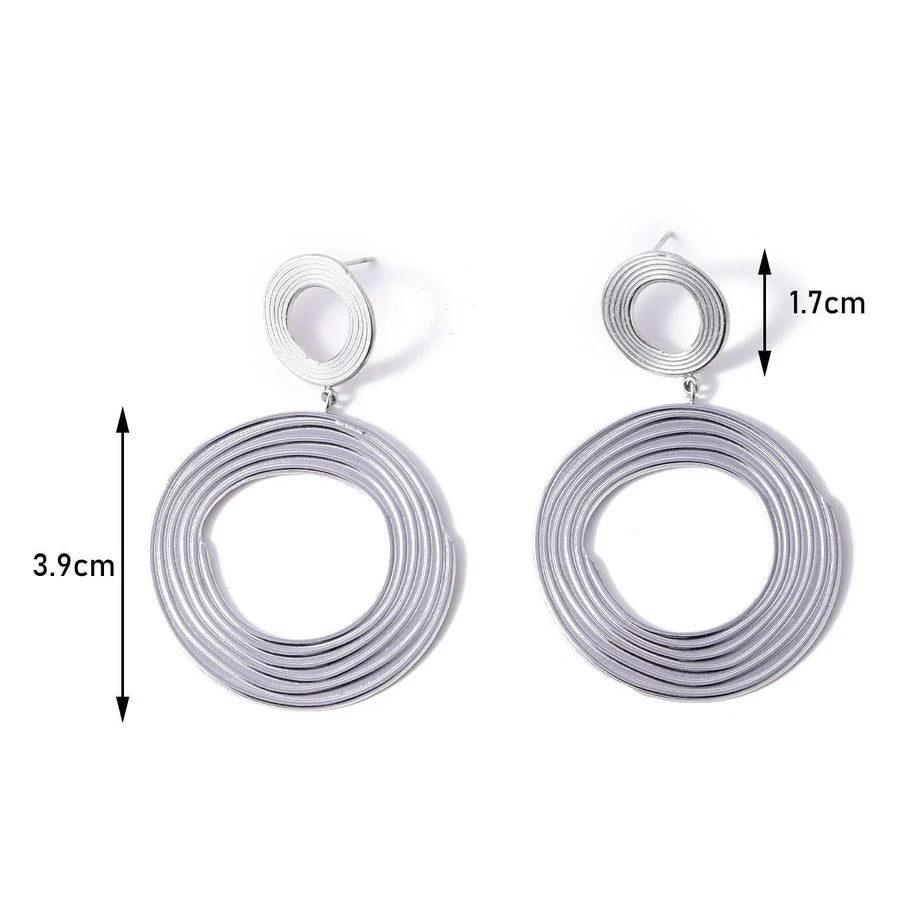 1 Pair Streetwear Geometric 304 Stainless Steel 18K Gold Plated Earrings