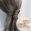 women's simple style square metal plating hair claws