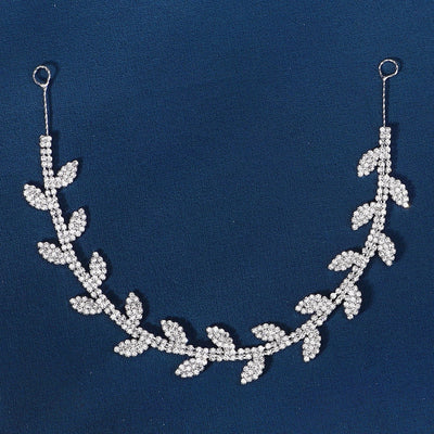 women's simple style leaf alloy plating inlay rhinestones hair band