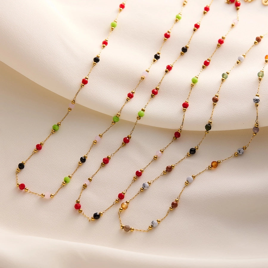 Jewelry Simple Style Geometric Titanium Steel Plating Bracelets Necklace