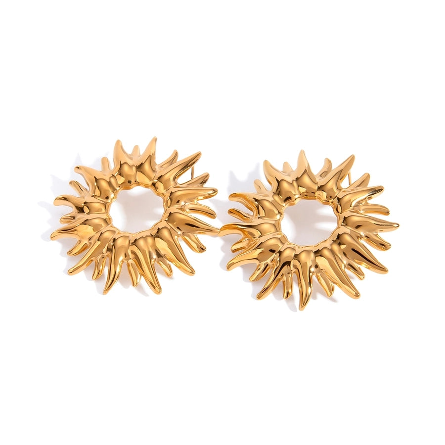 1 Pair Classic Style Sunflower 304 Stainless Steel Ear Studs