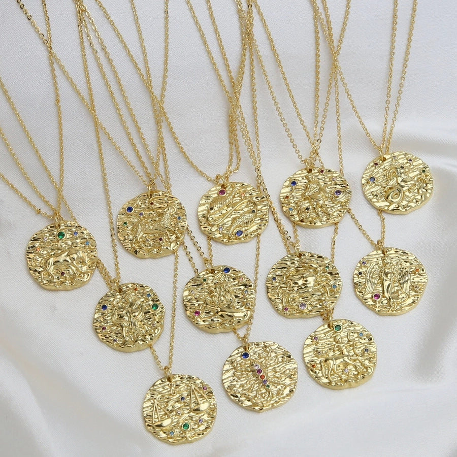 Brass Plating Constellation Pendant Necklace