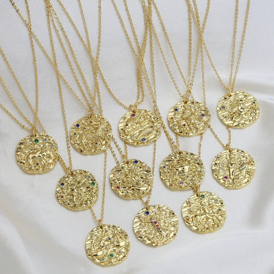 Brass Plating Constellation Pendant Necklace