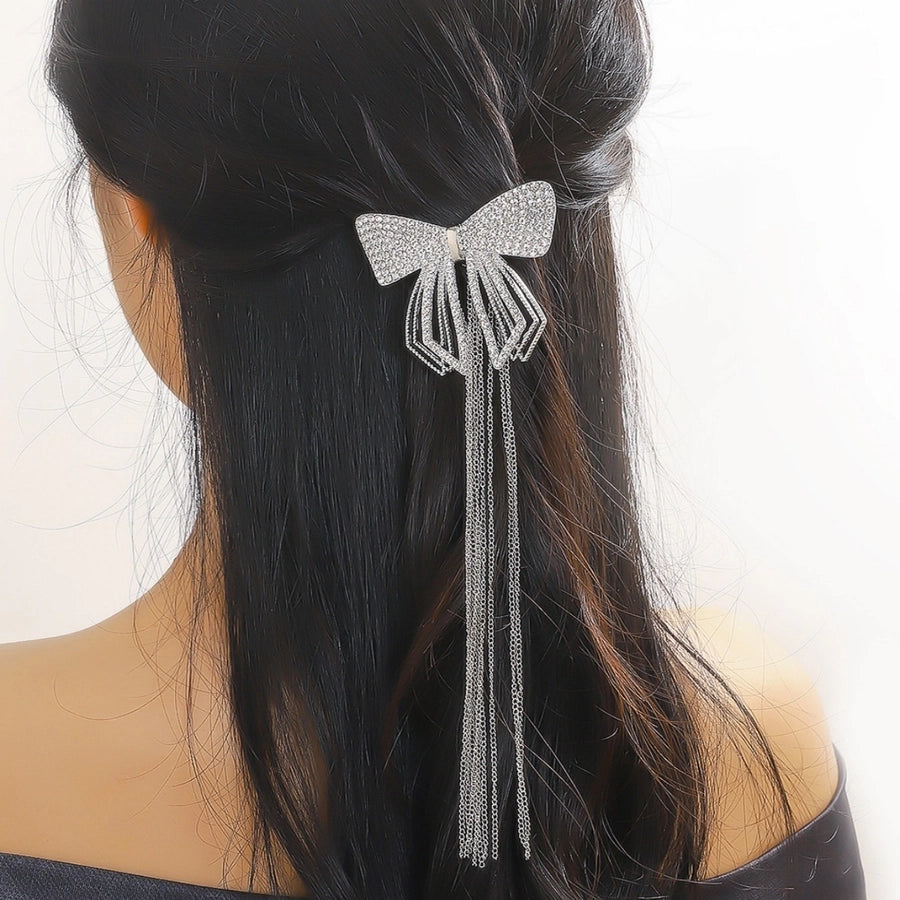 vintage style bow knot alloy plating hair clip