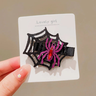 Halloween Cute Funny Women's Pumpkin Cat Bow Knot Hair Clip