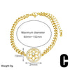 Copper 18K Gold Plated Inlay Star Moon Zircon Bracelets