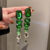 1 pair retro geometric heart shape bow knot alloy rhinestones drop earrings