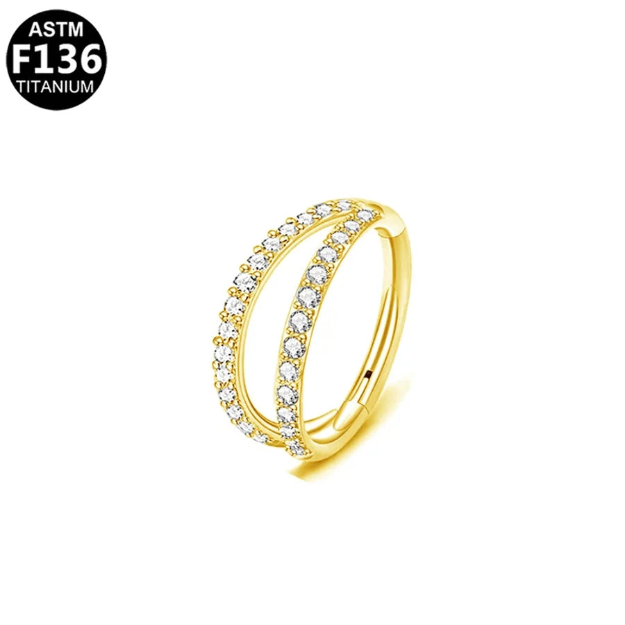 1 Piece Nose Rings & Studs Simple Style Classic Style O-Shape Pure Titanium Titanium Alloy Zircon 14K Gold Plated White Gold Plated Ear Cartilage Rings & Studs Nose Rings & Studs