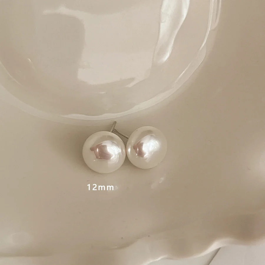 Bright Pearl silver stud earrings  new fashion mosquito coil ear clip commuter good quality earrings Korean temperament online celebrity