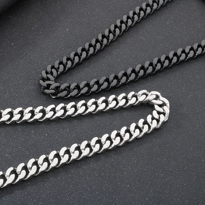 Domineering Fashion Personalized Stainless Steel Vacuum Electroplating Four-Sided Grinding Men's Necklace