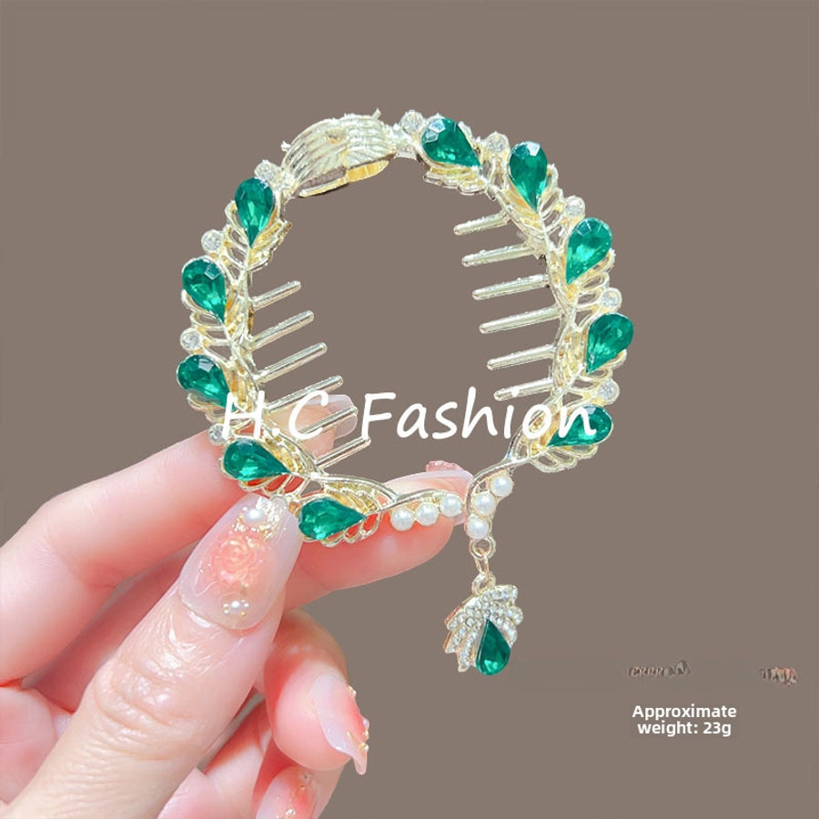 Children's ball head fixed artifact Pearl Rhinestone grip clip does not hurt the hair back of the head ponytail buckle girl hairpin headdress