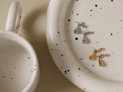 1 Pair Elegant Simple Style Water Droplets 304 Stainless Steel 18K Gold Plated Ear Studs