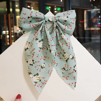 new korean  floral bow hairpin