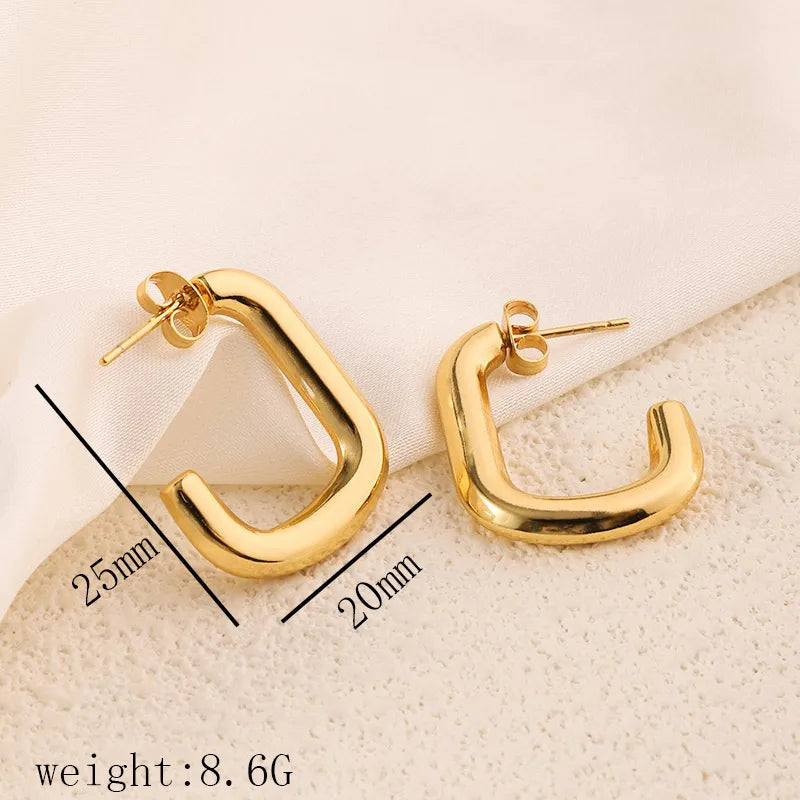 1 Pair Simple Style Commute Geometric Heart Shape Plating Titanium Steel Drop Earrings Earrings Ear Studs