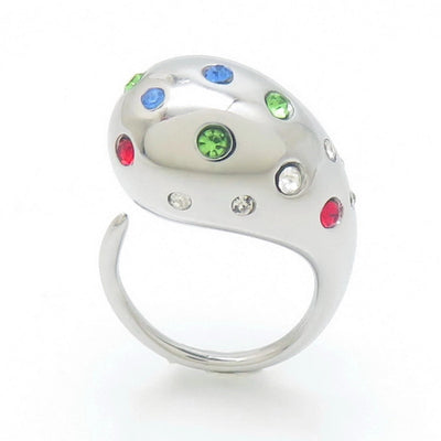 Jewelry Vintage Style Water Droplets 304 Stainless Steel 18K Gold Plated Open Rings