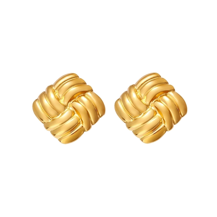 1 Pair Retro Commute Geometric 304 Stainless Steel 316 Stainless Steel  18K Gold Plated Ear Studs