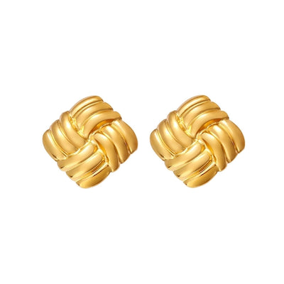 1 Pair Retro Commute Geometric 304 Stainless Steel 316 Stainless Steel  18K Gold Plated Ear Studs