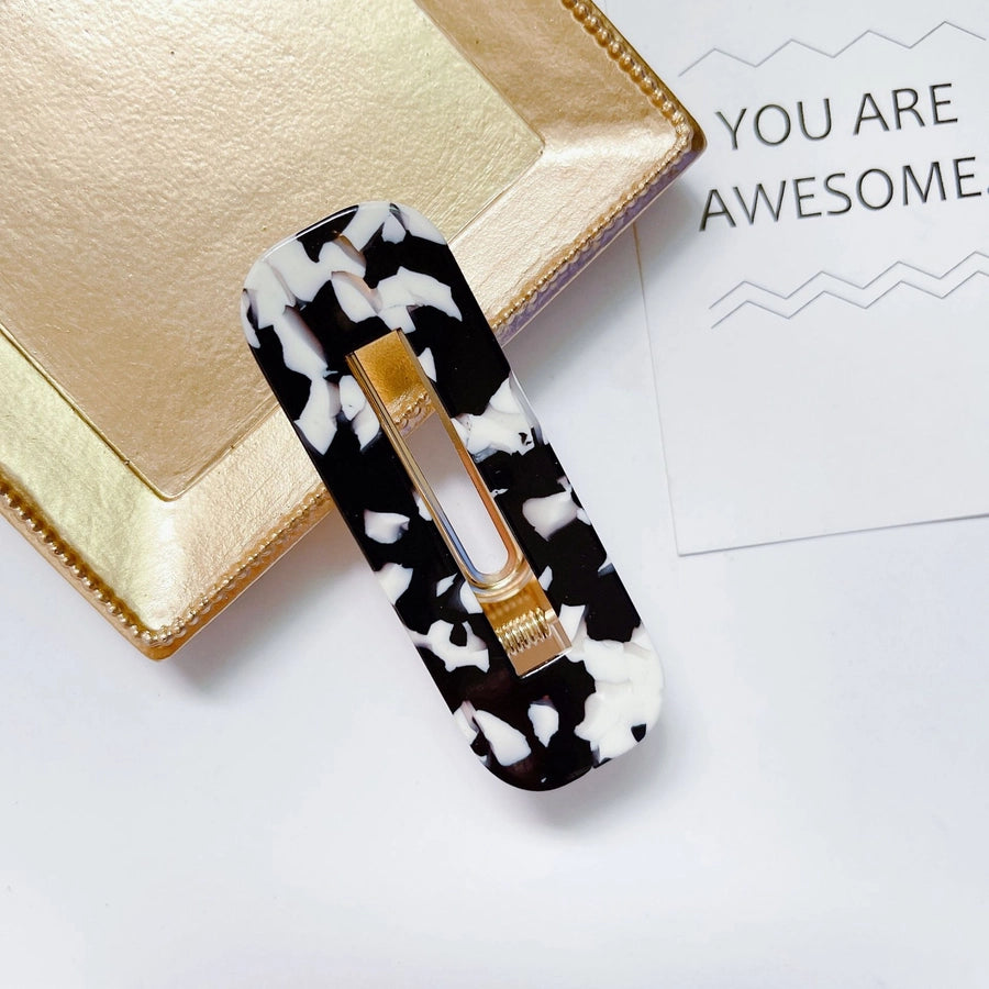 women's fashion geometric water droplets leopard resin cellulose acetate sheet headwear hair clip