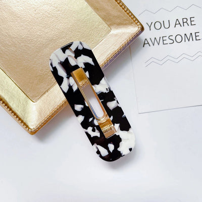 women's fashion geometric water droplets leopard resin cellulose acetate sheet headwear hair clip