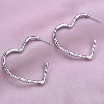 1 Pair Simple Style Classic Style Heart Shape Plating 304 Stainless Steel Ear Studs