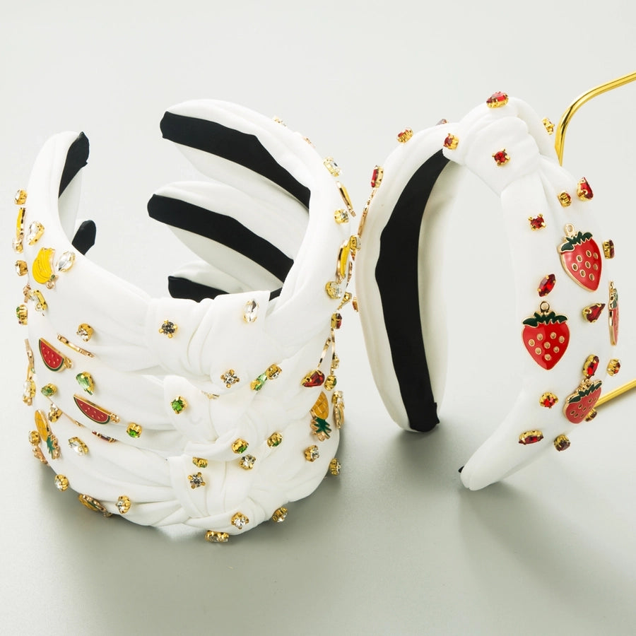 Women's Casual Vacation Classic Style Strawberry Watermelon Banana Alloy Glass Inlay Rhinestones Glass Hair Band