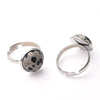 Jewelry Casual Simple Style Round Spot Solid Color 304 Stainless Steel Natural Stone Opal Polishing Inlay Adjustable Ring